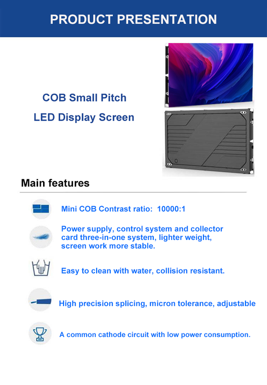 Preferred LED Indoor Full-color Screen - COB High-definition Small-pitch (16:9), Cabinet Size: 600 * 337.5mm, Unlock the Ultra-clear Visual Feast in Indoor Spaces (Price for reference)