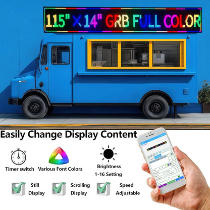 Outdoor P10 LED Scrolling Programmable Sign, Bright High Visibility Digital Led Signage Displays, Message Signs for Business, Restaurant, Window Shop