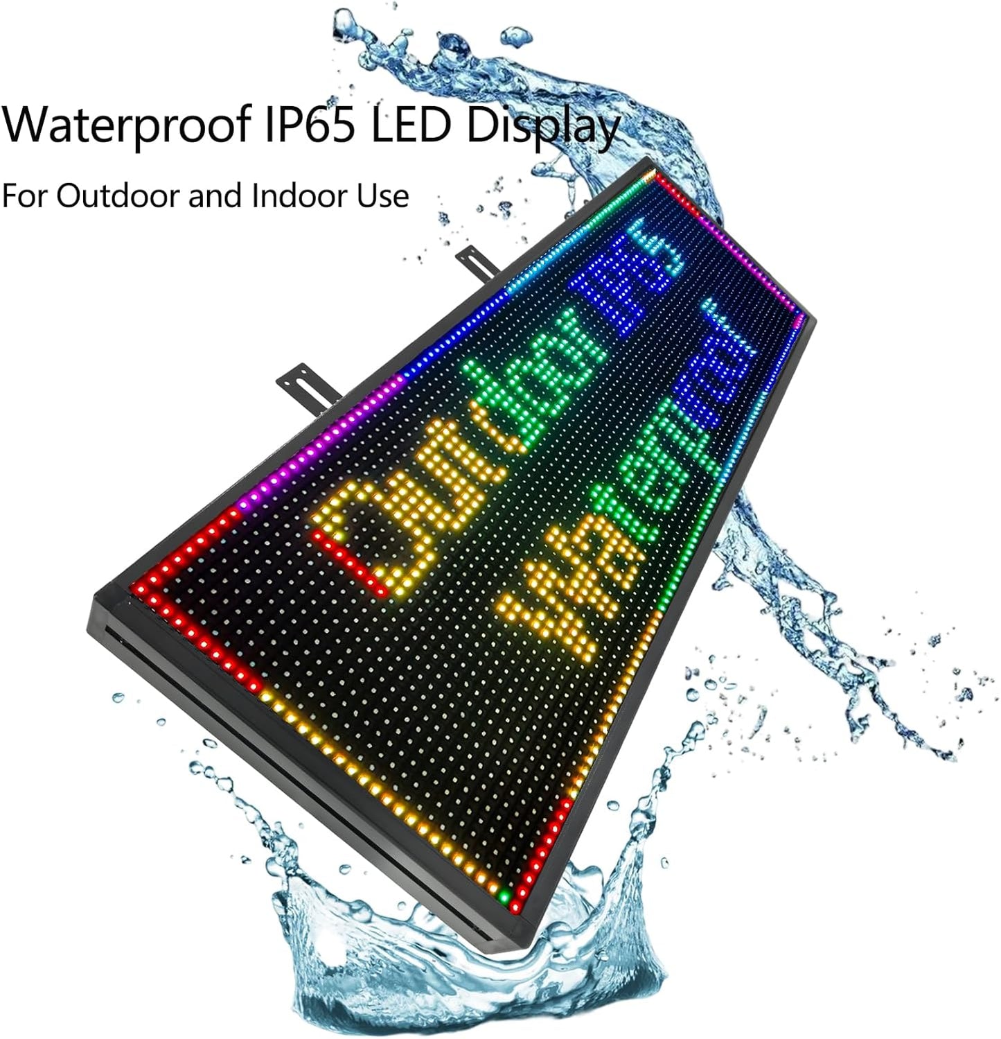 Outdoor P10 LED Scrolling Programmable Sign, Bright High Visibility Digital Led Signage Displays, Message Signs for Business, Restaurant, Window Shop