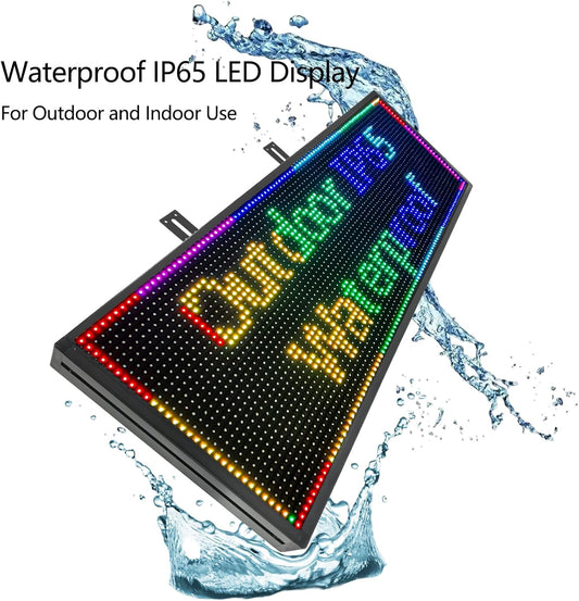 Outdoor P10 LED Scrolling Programmable Sign, Bright High Visibility Digital Led Signage Displays, Message Signs for Business, Restaurant, Window Shop