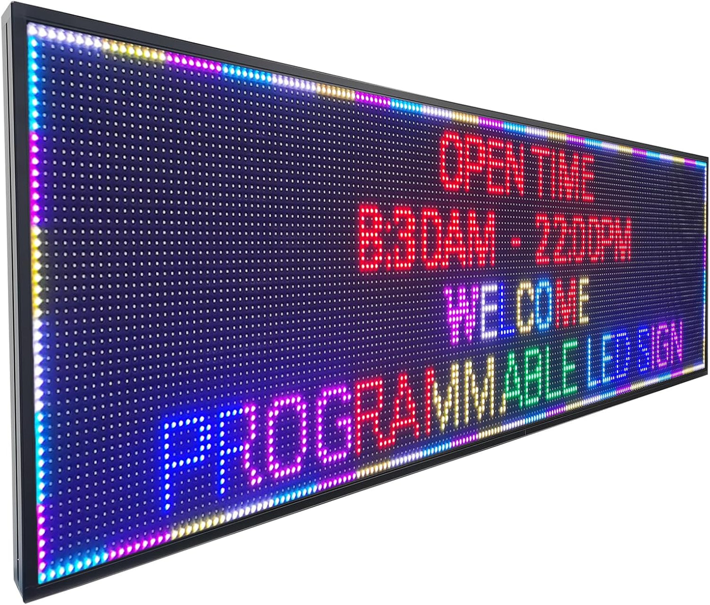 Outdoor P10 LED Scrolling Programmable Sign, Bright High Visibility Digital Led Signage Displays, Message Signs for Business, Restaurant, Window Shop
