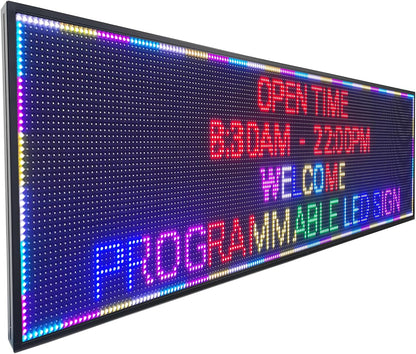 Outdoor P10 LED Scrolling Programmable Sign, Bright High Visibility Digital Led Signage Displays, Message Signs for Business, Restaurant, Window Shop