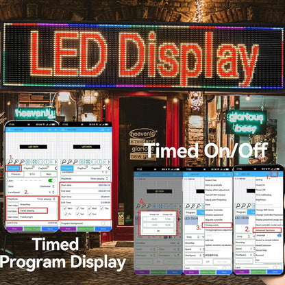 Outdoor P10 LED Scrolling Programmable Sign, Bright High Visibility Digital Led Signage Displays, Message Signs for Business, Restaurant, Window Shop