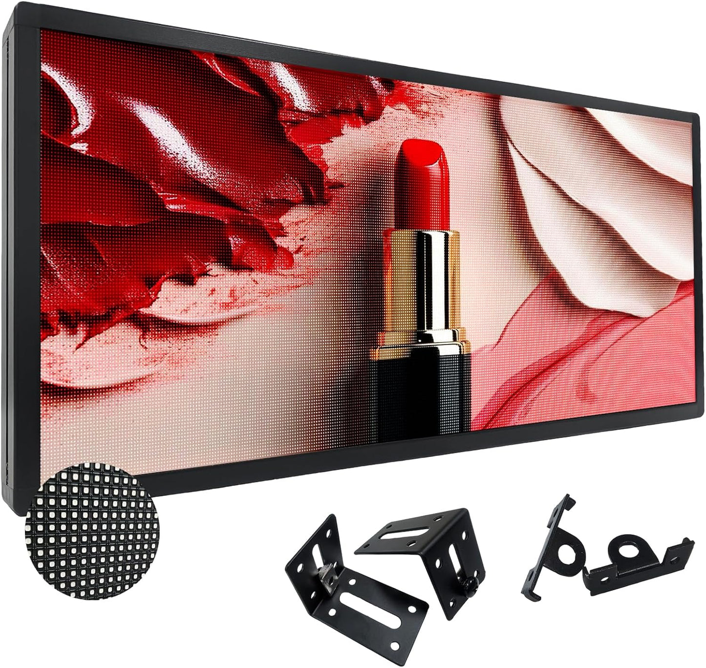 P3 Full Color LED Scrolling Programmable Sign Brightness Adjustable, IP65 Outdoor Digital Message Board, WiFi + USB Control Led Message Signs for Restaurant to Display Text/Images/Video 40''x17''